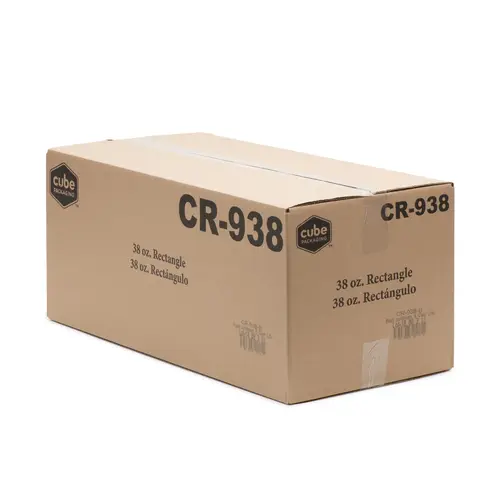 Cubeware 38 Ounce Rectangular Container Black Base With Clear Lid, 150 Set